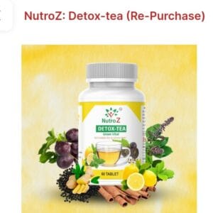 NutroZ Detox Tea Tablets – Green Tea & Grape Seed Extract for Detox, Metabolism & Wellness (60 Tablets)
